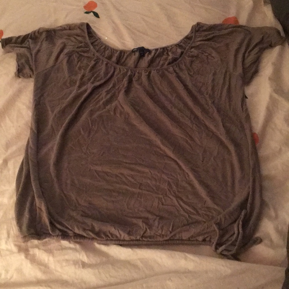 Gray gap blouse